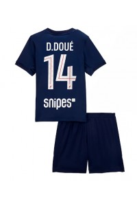 Fotbalové Dres Paris Saint-Germain Desire Doue #14 Dětské Domácí Oblečení 2025-26 Krátký Rukáv (+ trenýrky)